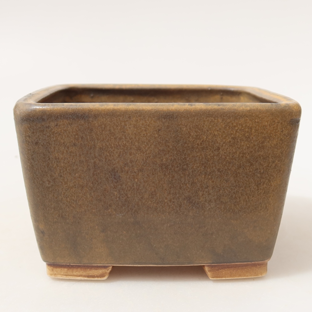 Keramische bonsaipot 10,5 x 10,5 x 7 cm, kleur bruin