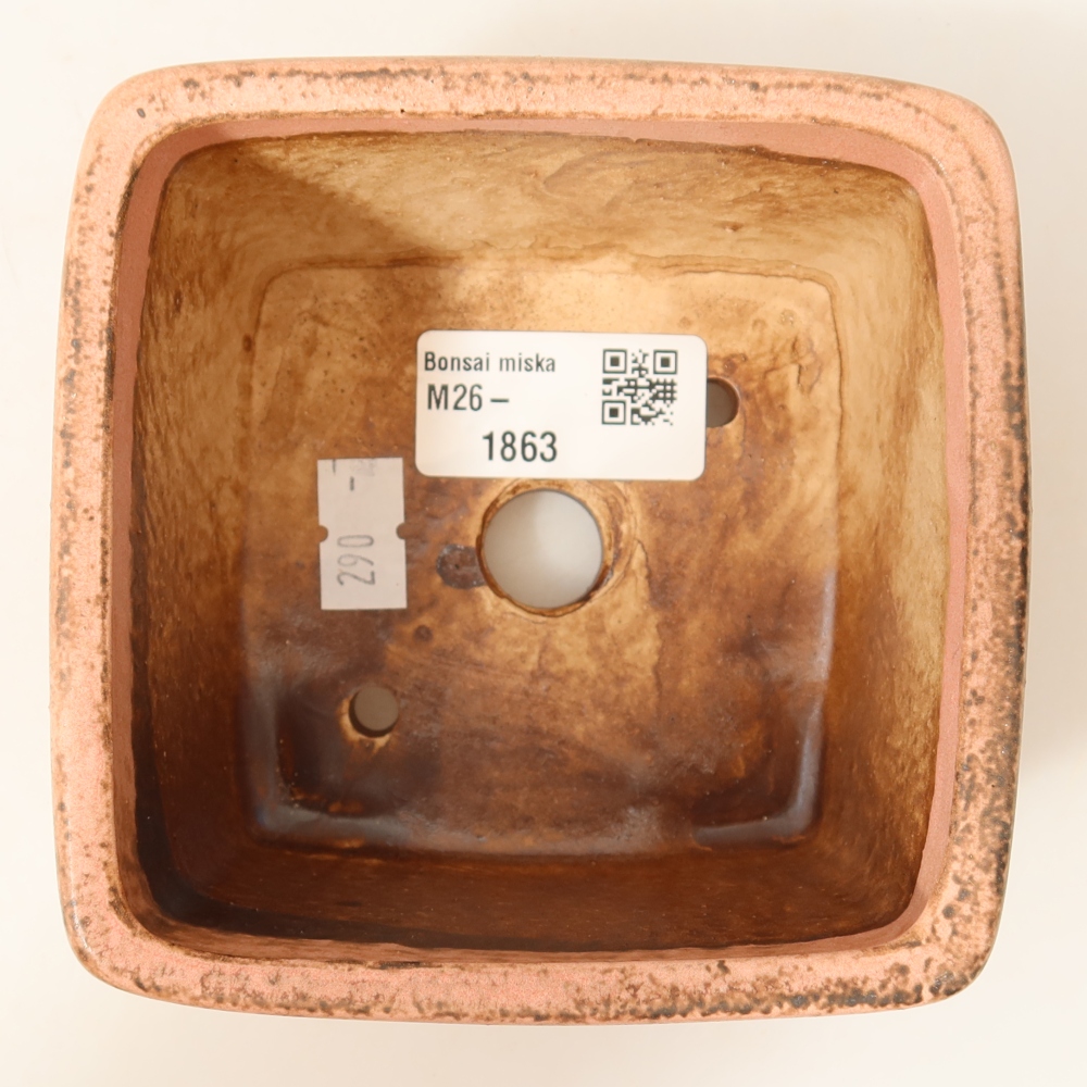 Bonsaischaal van keramiek 10,5 x 10,5 x 7 cm, roze