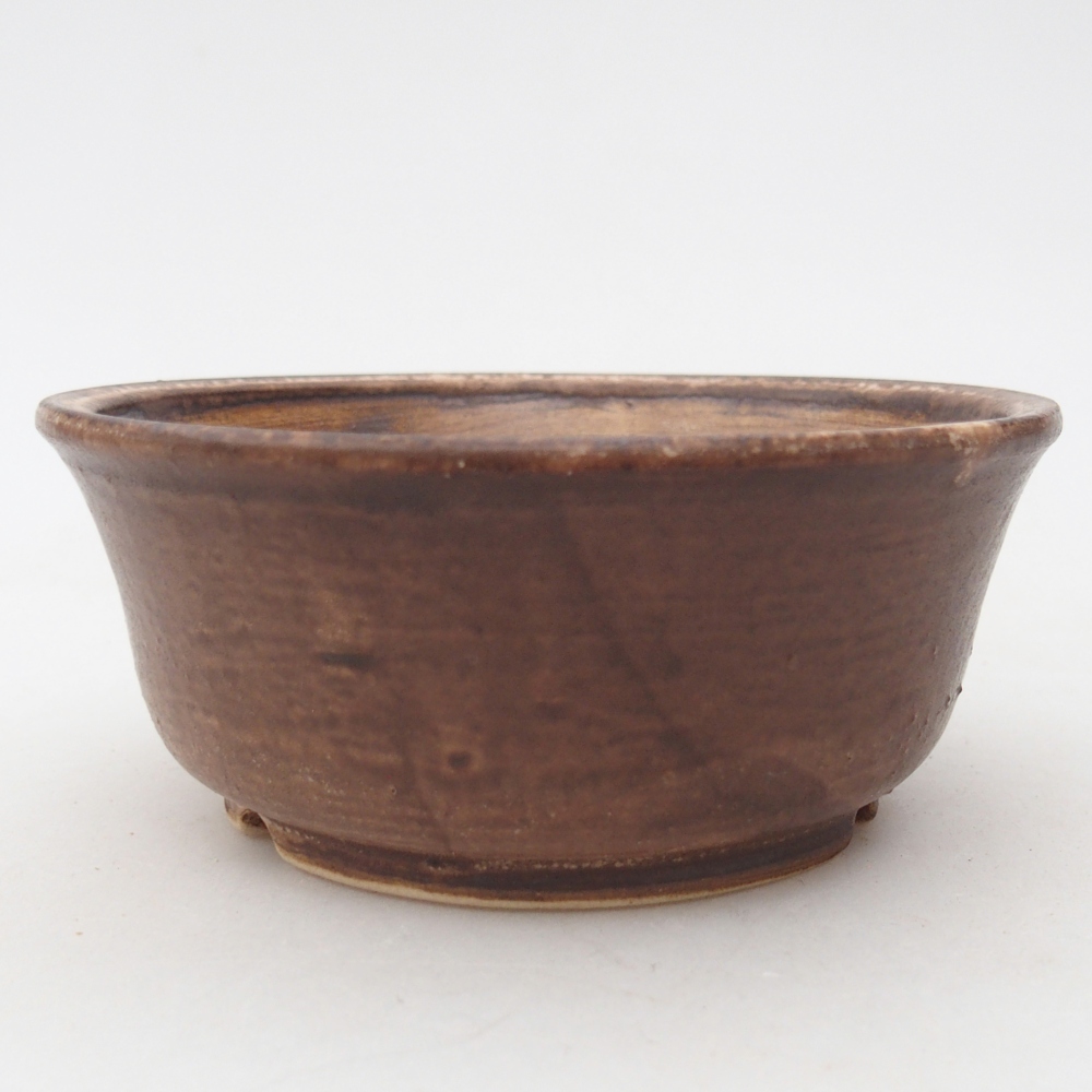 Bonsaischaal van keramiek 11,5 x 11,5 x 4,5 cm, bruin