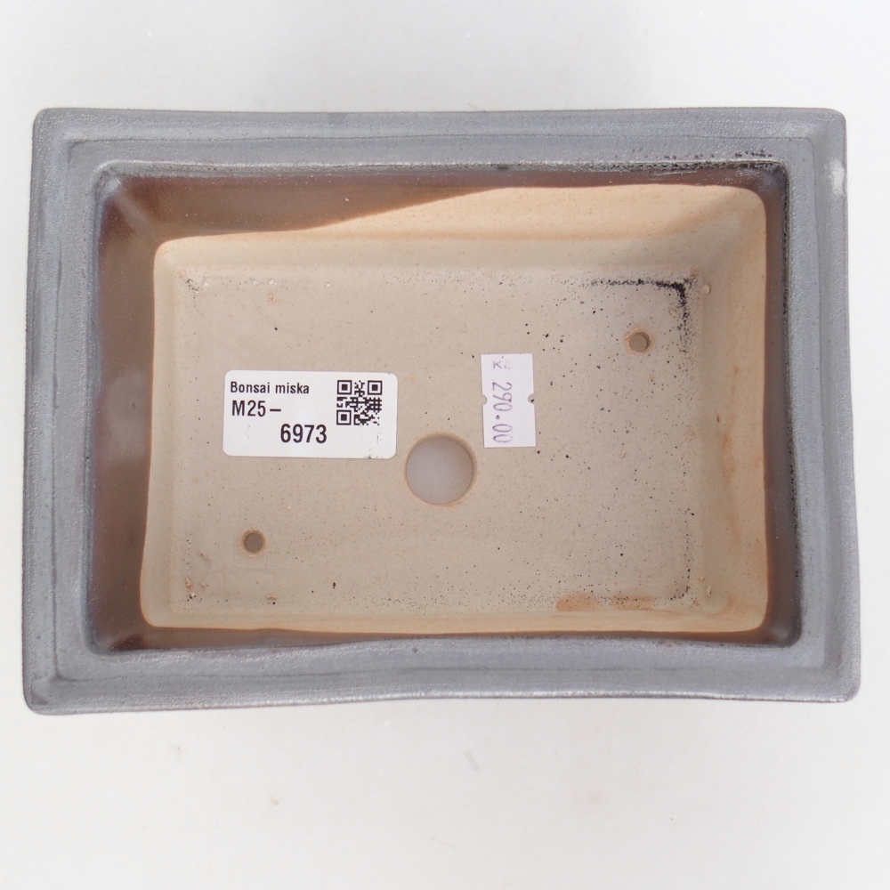 Bonsaischaal van keramiek 26 x 26 x 8 cm, kleur rood