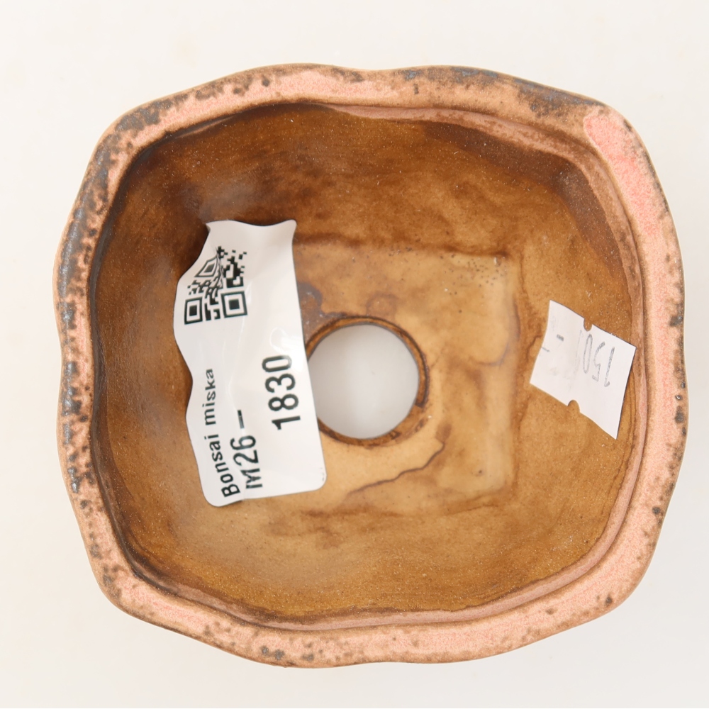 Keramische bonsaipot 7,5 x 7 x 3,5 cm, kleur roze