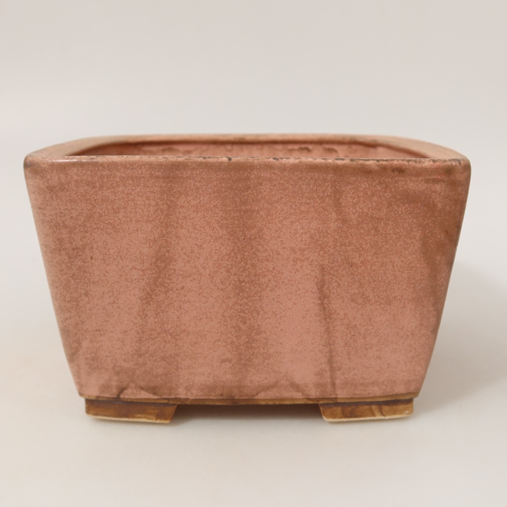 Keramische bonsaipot 16 x 16 x 10 cm, kleur roze
