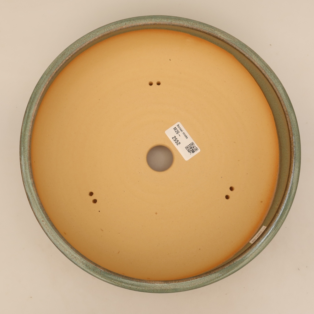 Keramische bonsaipot 26,5 x 26,5 x 7 cm, kleur groen
