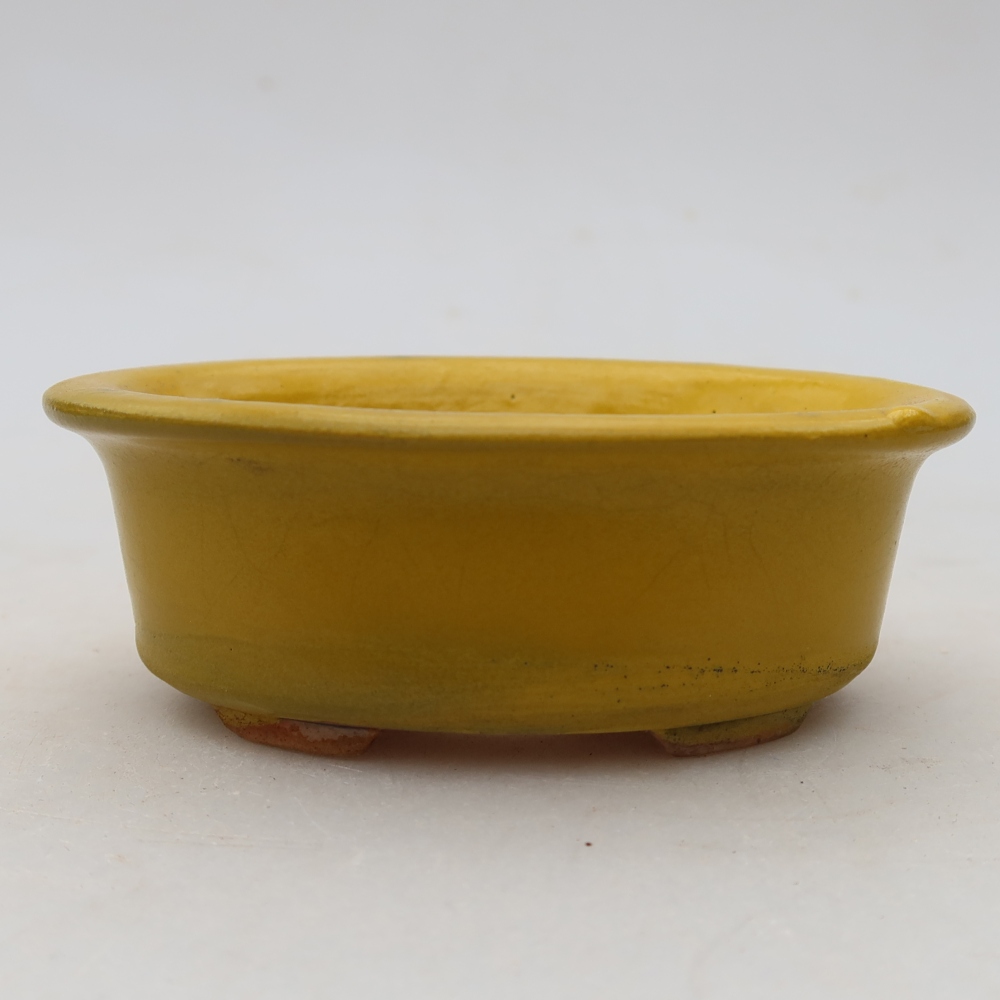 Keramische bonsaipot 9,5 x 6,5 x 3 cm, kleur: geel