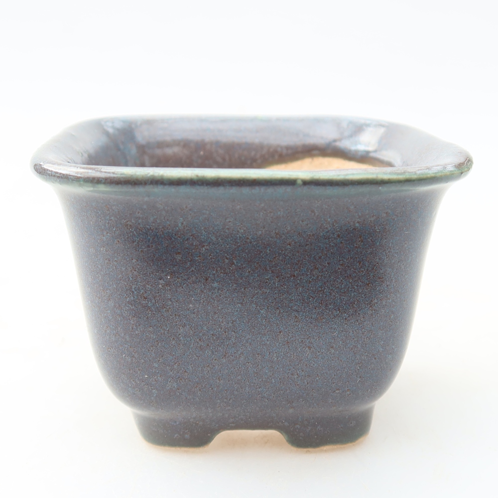 Keramische bonsai-schaal 6,5 x 6,5 x 5 cm, kleur: grijs