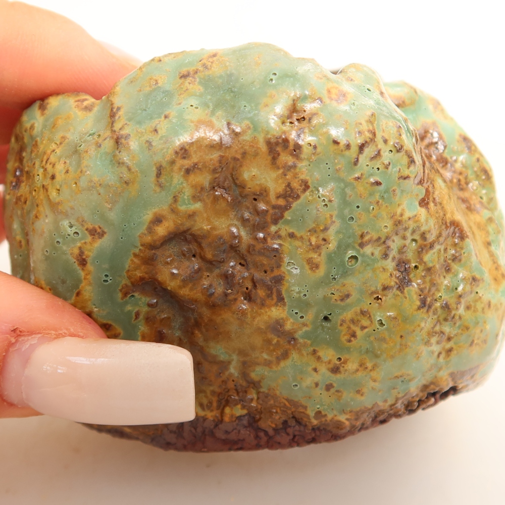 Keramische schaal  7 x 7 x 6 cm, kleur groen