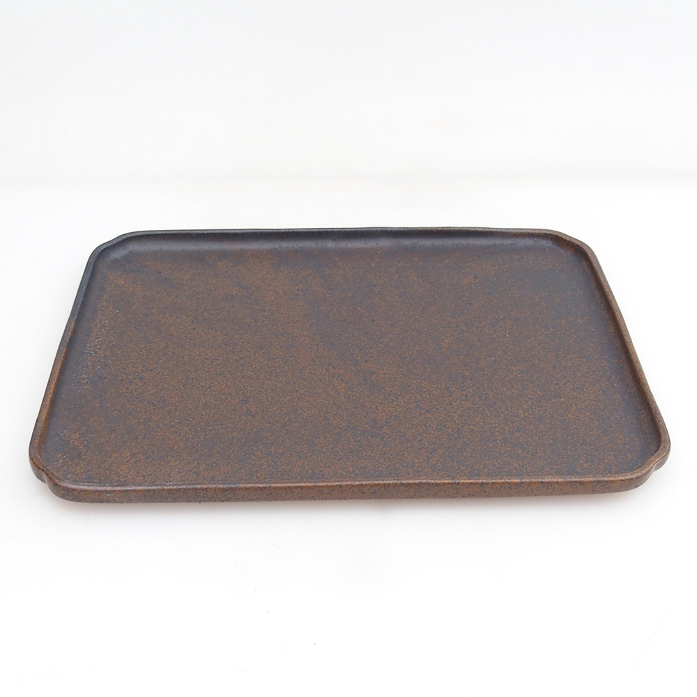 Keramische kom H07 - 28 x 19 x 1,5 cm - bruin