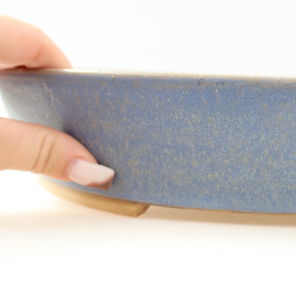 Keramische bonsaischaal 32 x 27,5 x 6,5 cm, kleur: blauw