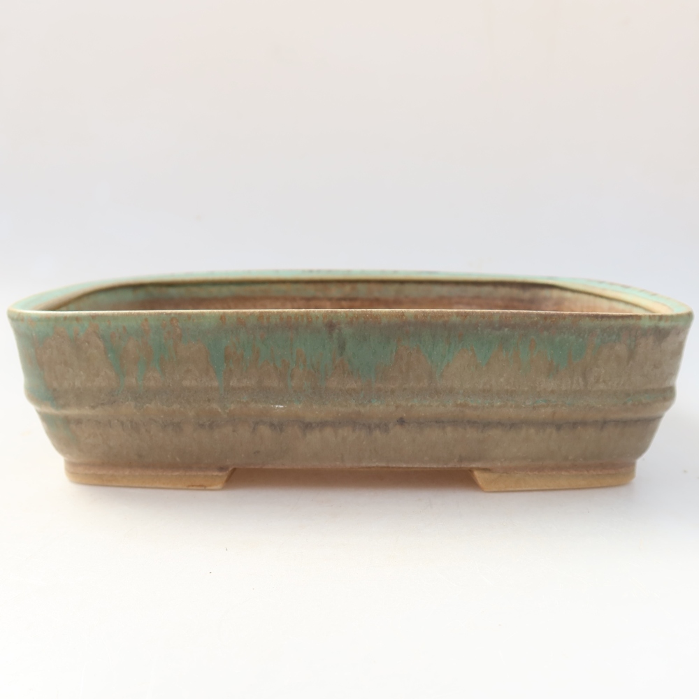Keramische bonsaipot 22,5 x 18 x 6 cm, kleur groen