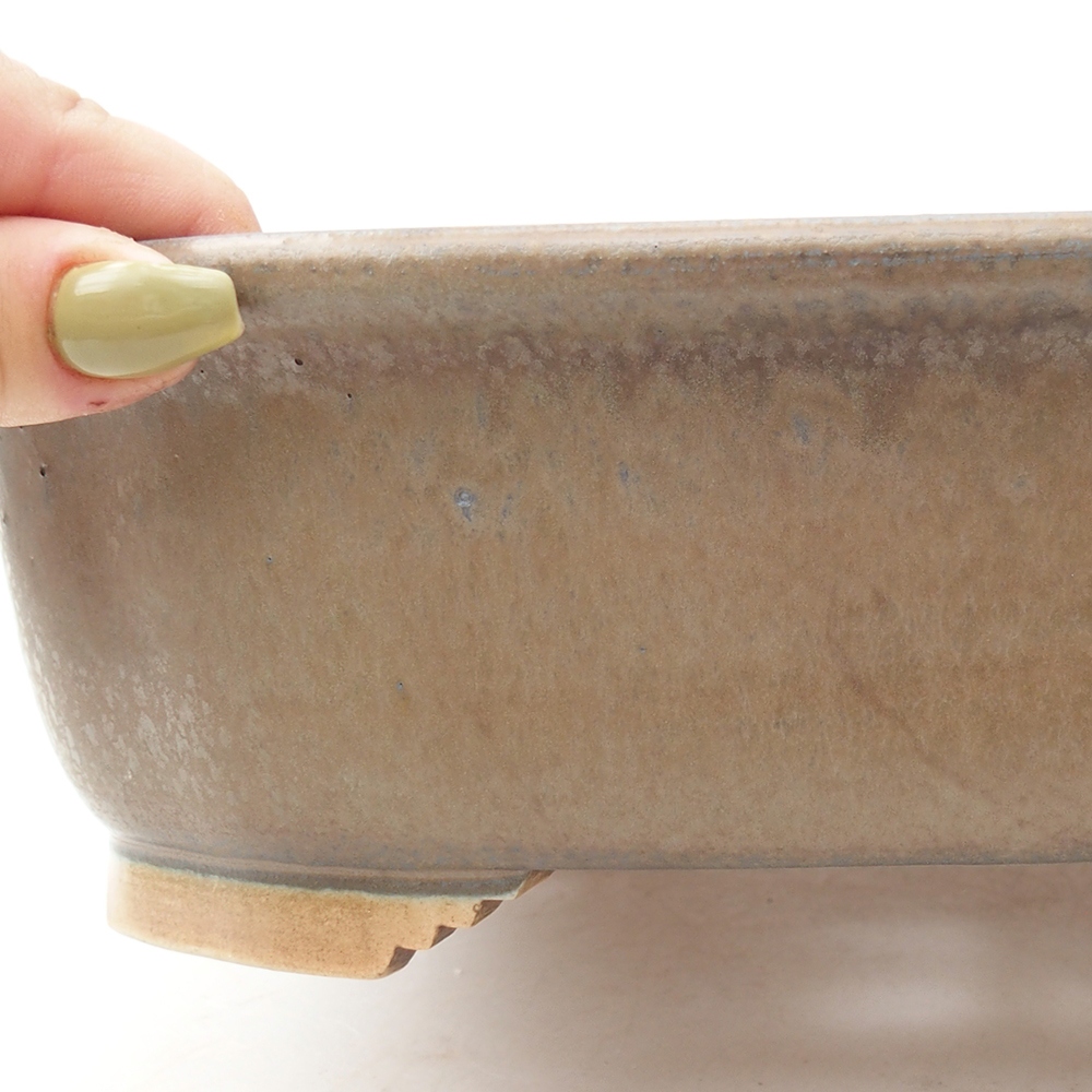 Bonsaischaal van keramiek 24 x 21 x 7,5 cm, kleur blauw