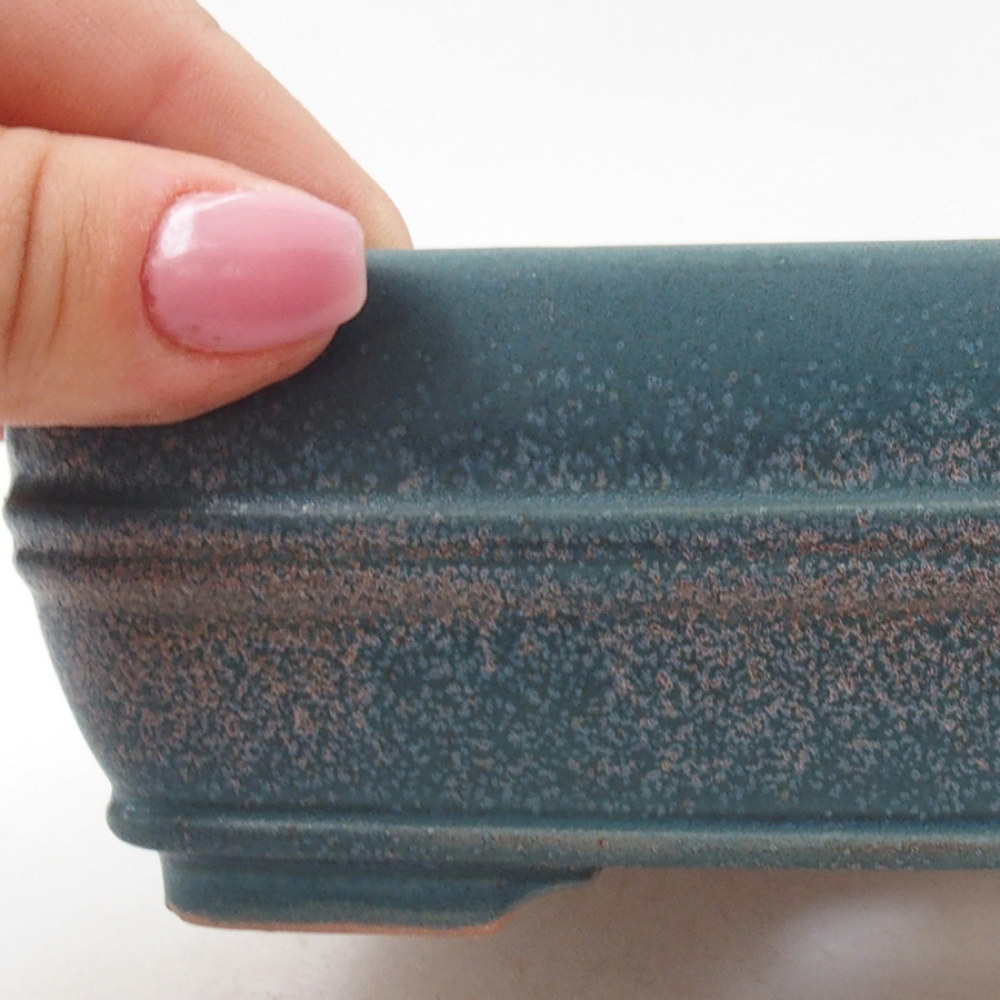 Bonsaischaal van keramiek 17 x 12 x 5,5 cm, kleur blauw