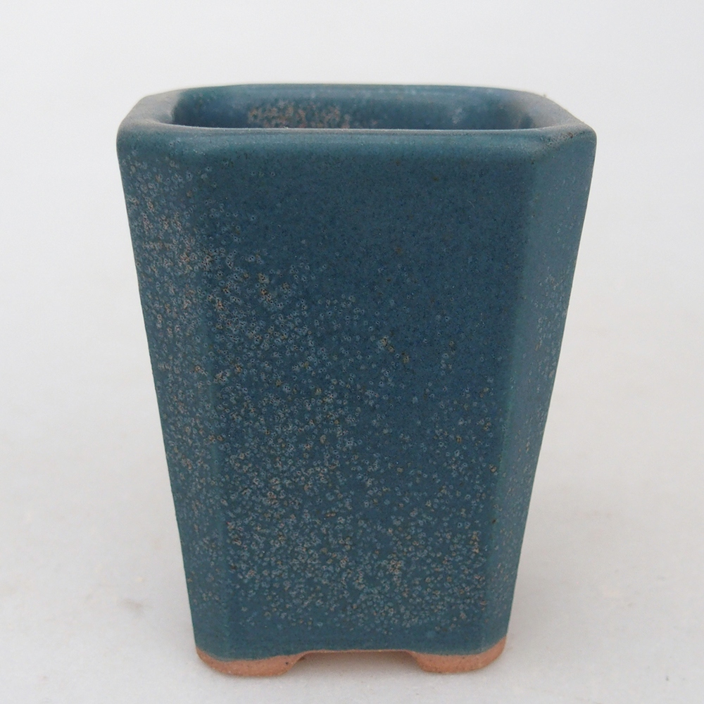 Bonsaischaal van keramiek 5,5 x 5,5 x 7 cm, kleur blauw
