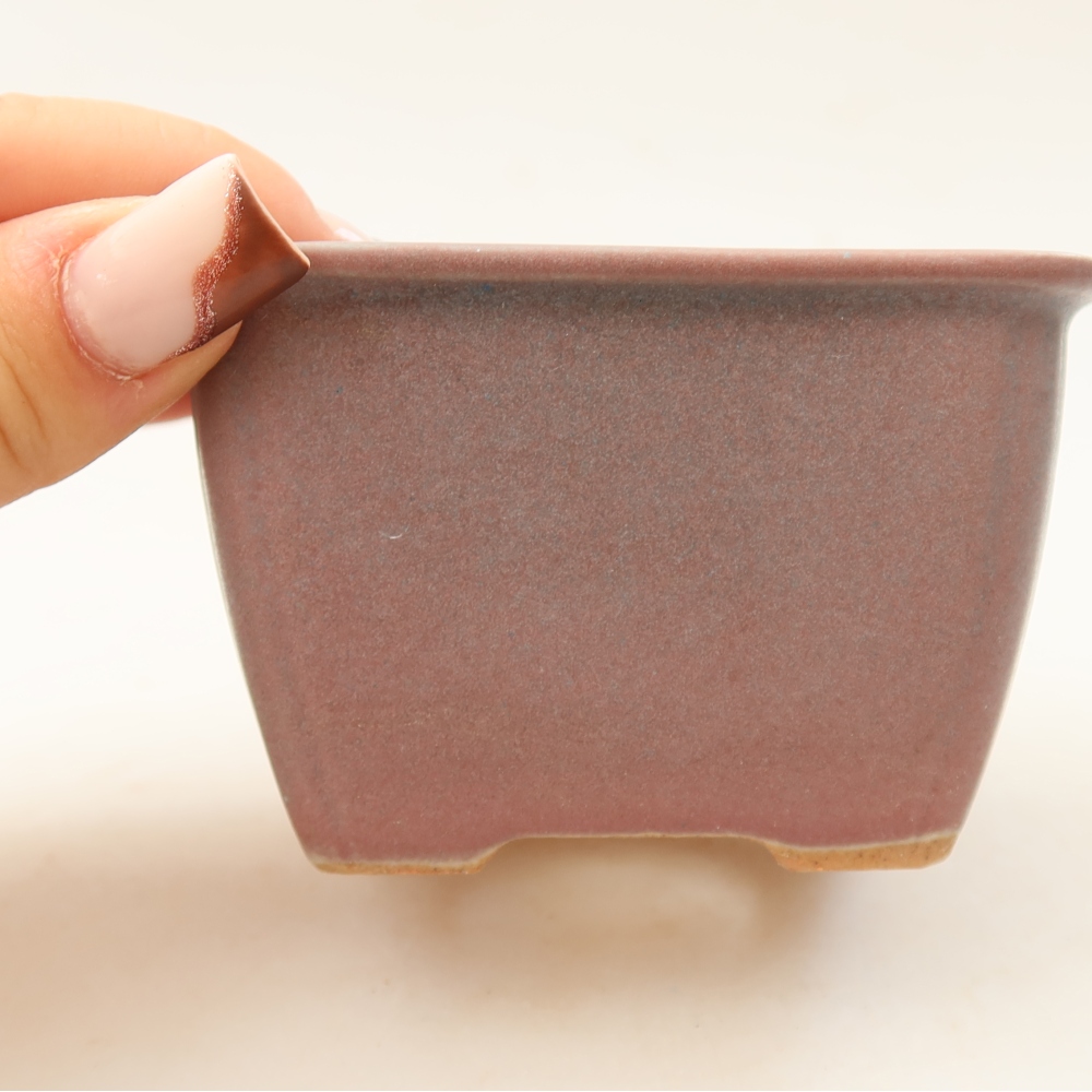Keramische bonsaipot 8,5 x 8,5 x 5,5 cm, kleur paars