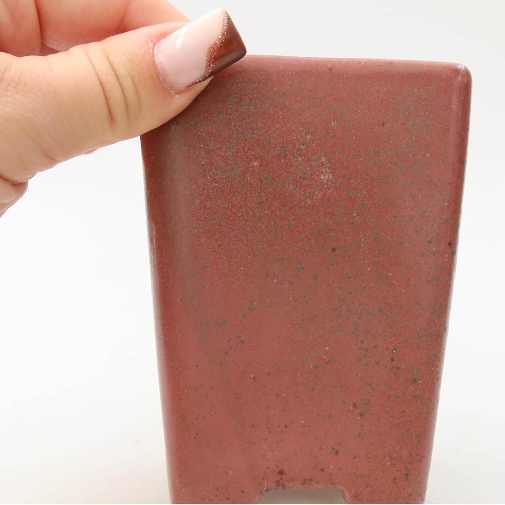 Keramische bonsaipot 7,5 x 7,5 x 10,5 cm, kleur: roze