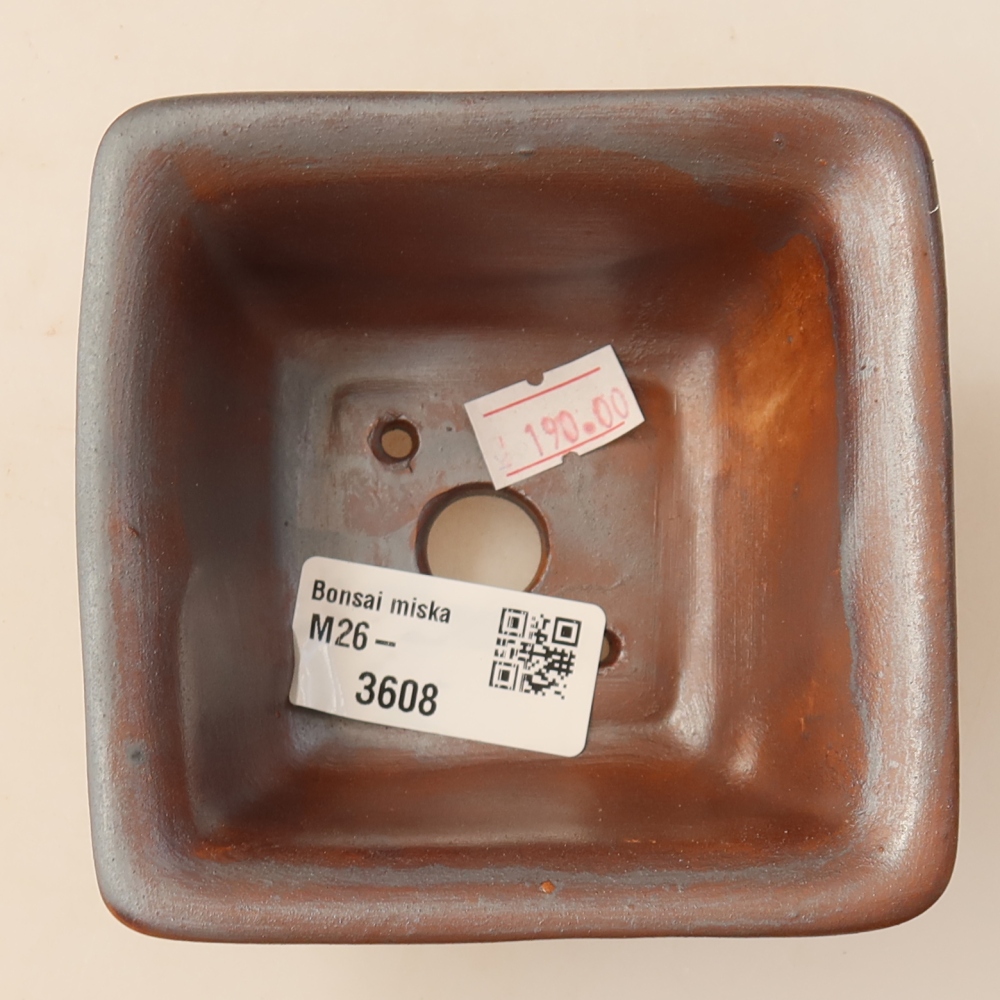 Keramische bonsaipot 9,5 x 9,5 x 5,5 cm, metaalachtige kleur