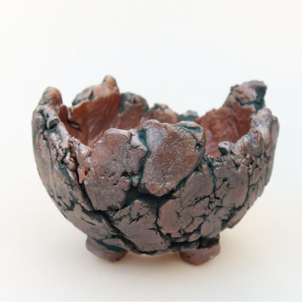 Keramische schaal  10,5 x 10 x 8 cm, kleur groen