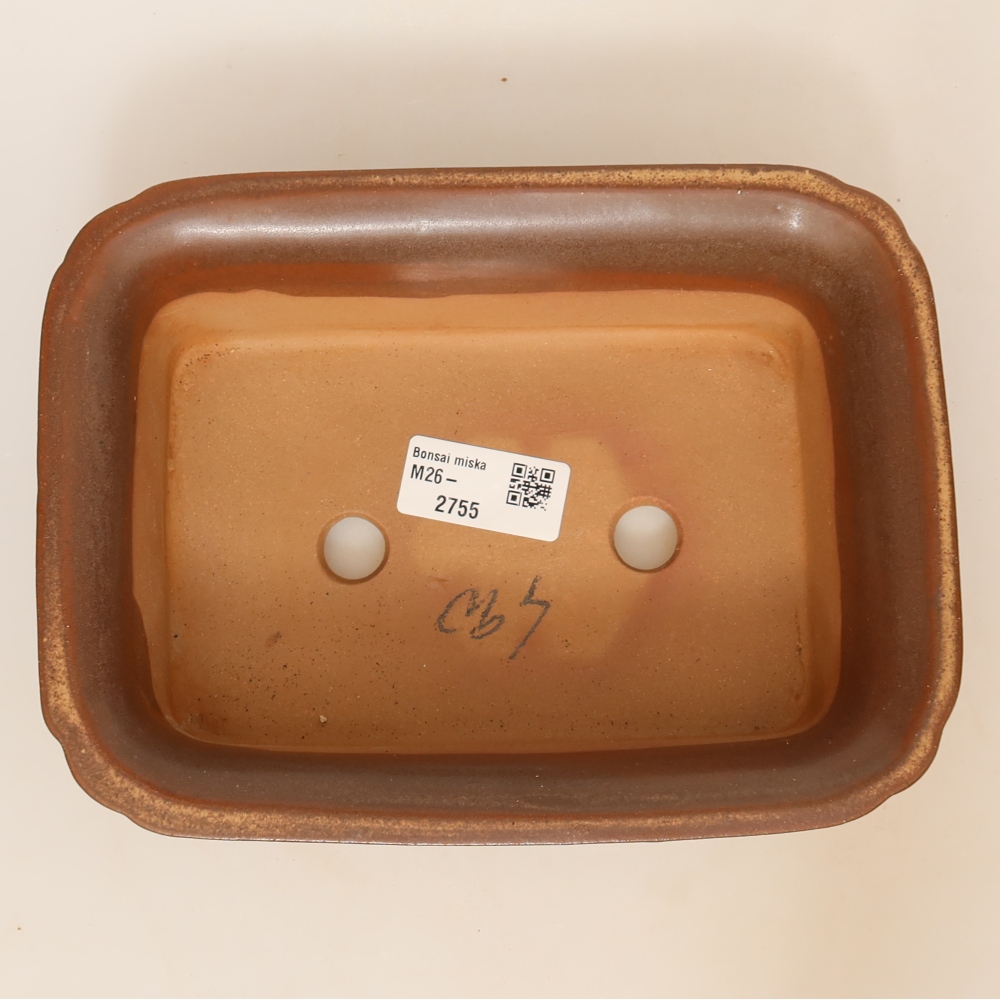 Keramische schaal  20 x 15,5 x 5,5 cm, kleur bruin