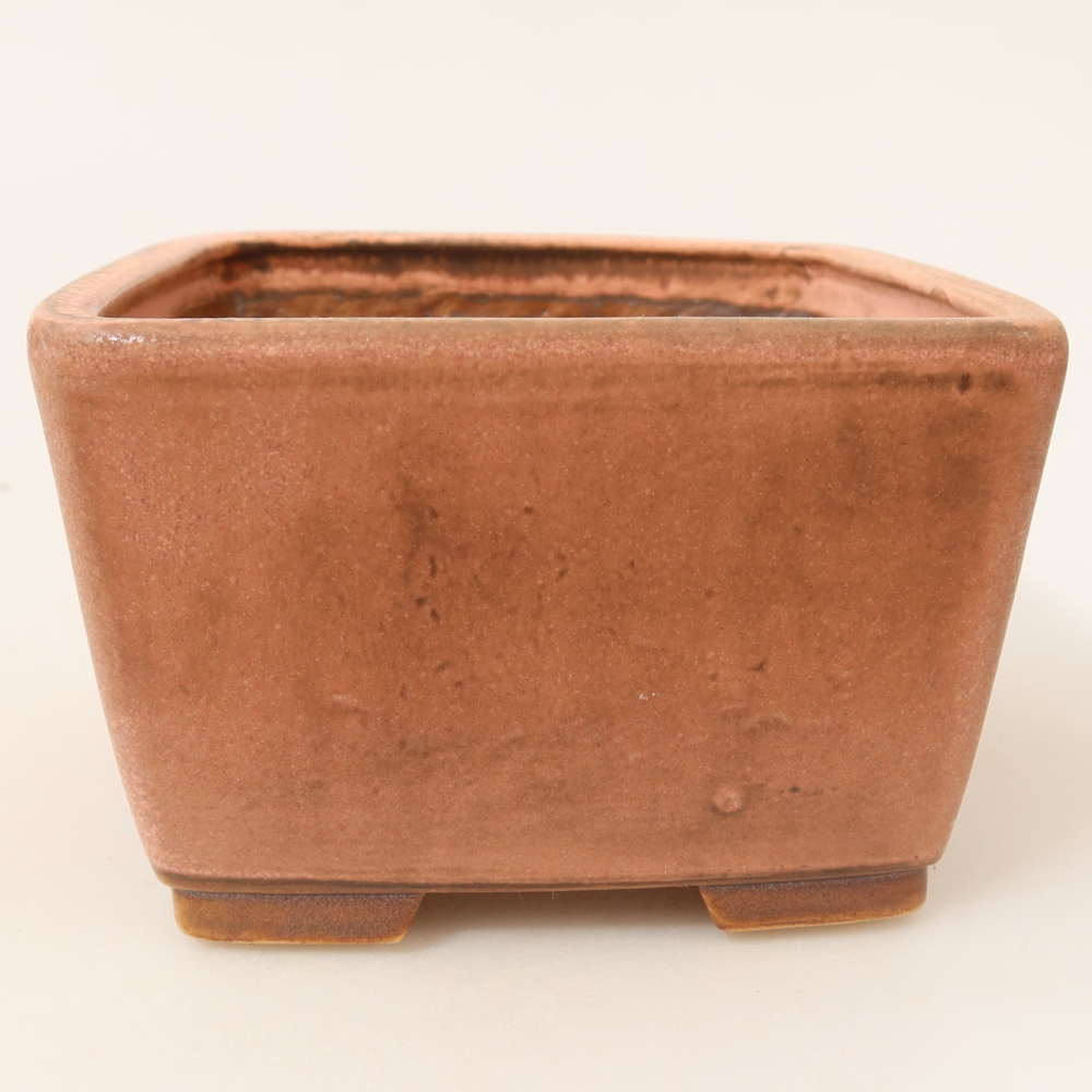 Bonsaischaal van keramiek 13 x 13 x 8 cm, roze