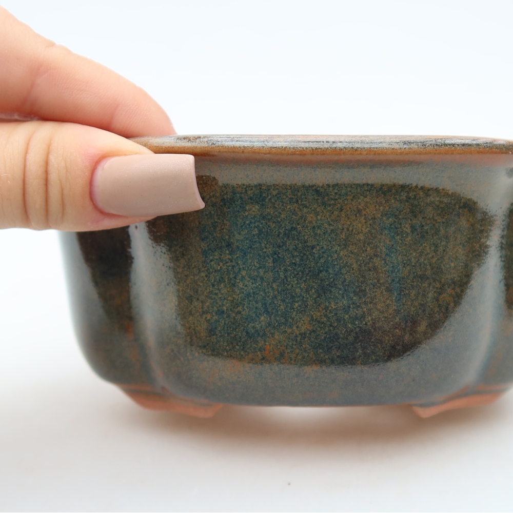 Keramische bonsaipot 13,5 x 11 x 6 cm, kleur bruin