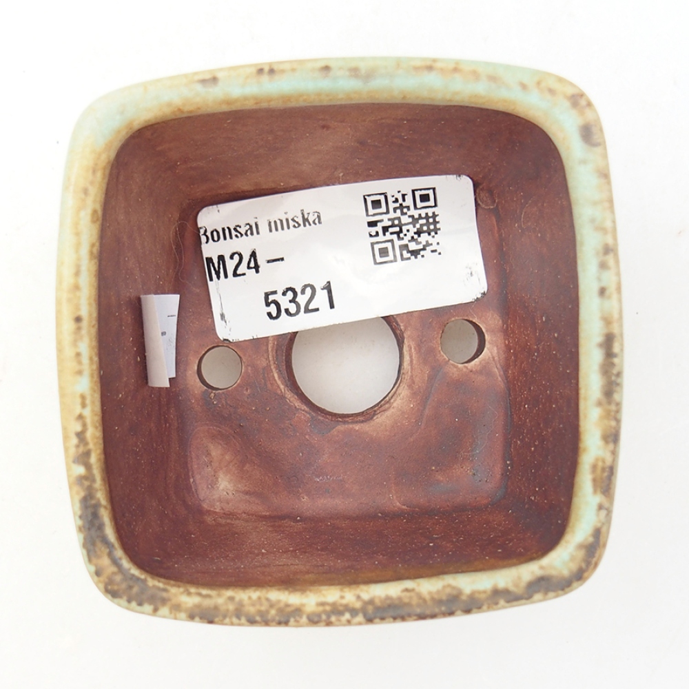Bonsaischaal van keramiek 6 x 6 x 4,5 cm, groen