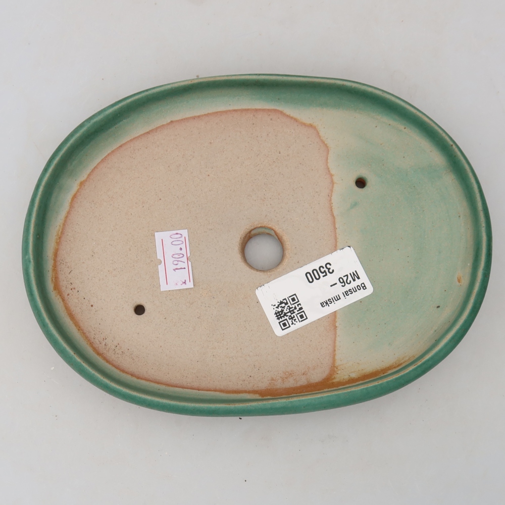 Keramische bonsaipot 17 x 12 x 2,5 cm, kleur: groen