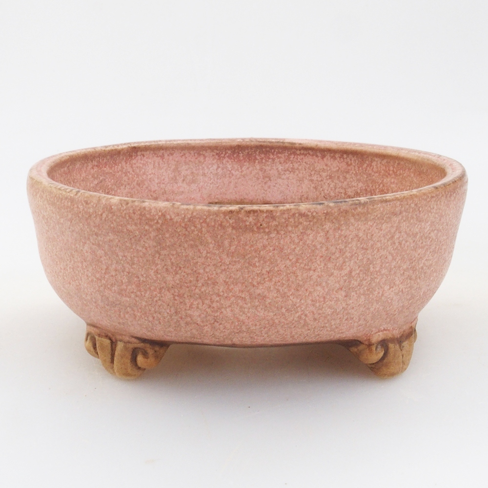 Bonsaischaal van keramiek 10 x 8,5 x 4 cm, bruin