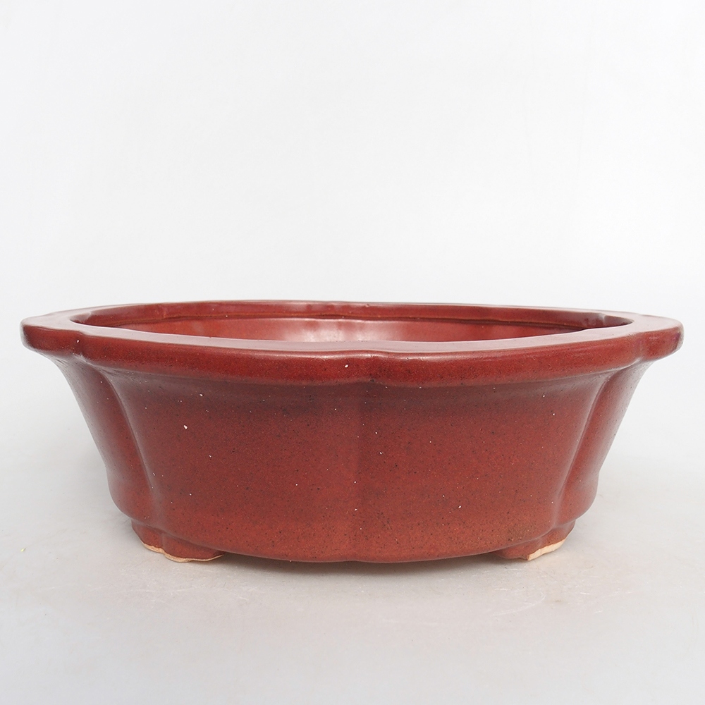 Bonsaischaal van keramiek 26 x 26 x 8 cm, roze