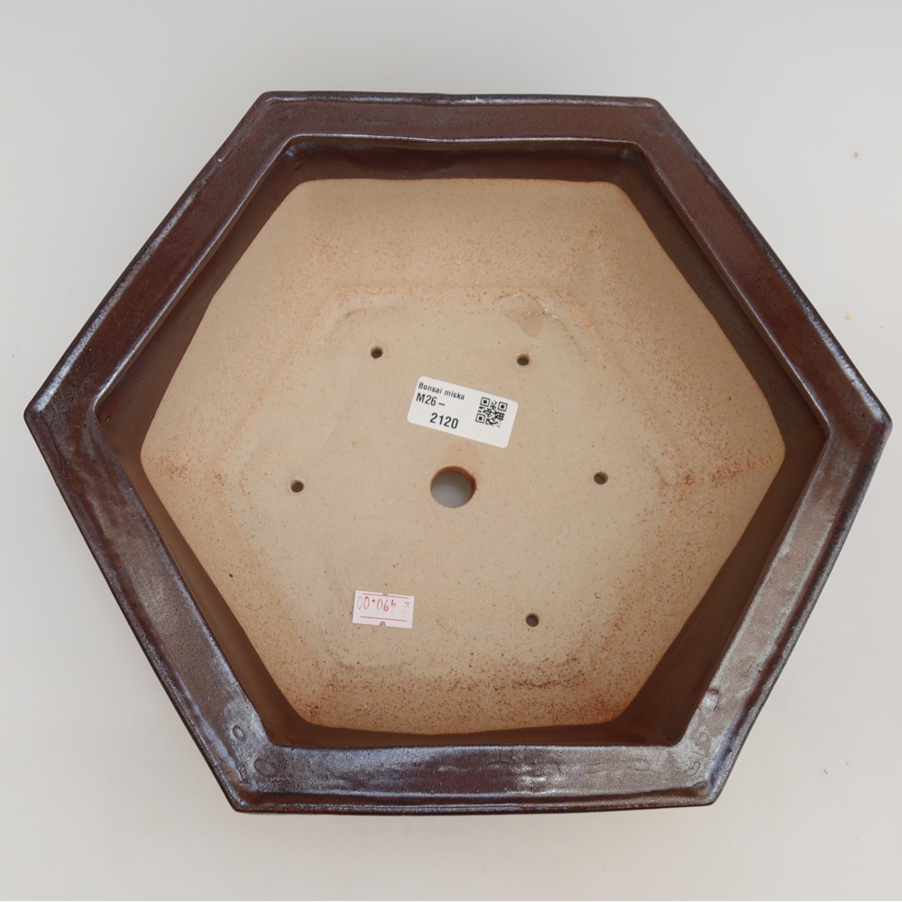 Keramische bonsaipot 28 x 24,5 x 9 cm, kleur bordeauxrood