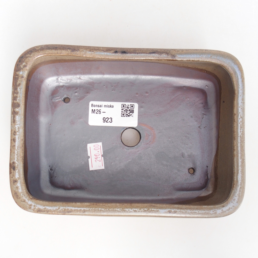 Bonsaischaal van keramiek 16,5 x 12 x 5,5 cm, blauwgrijs