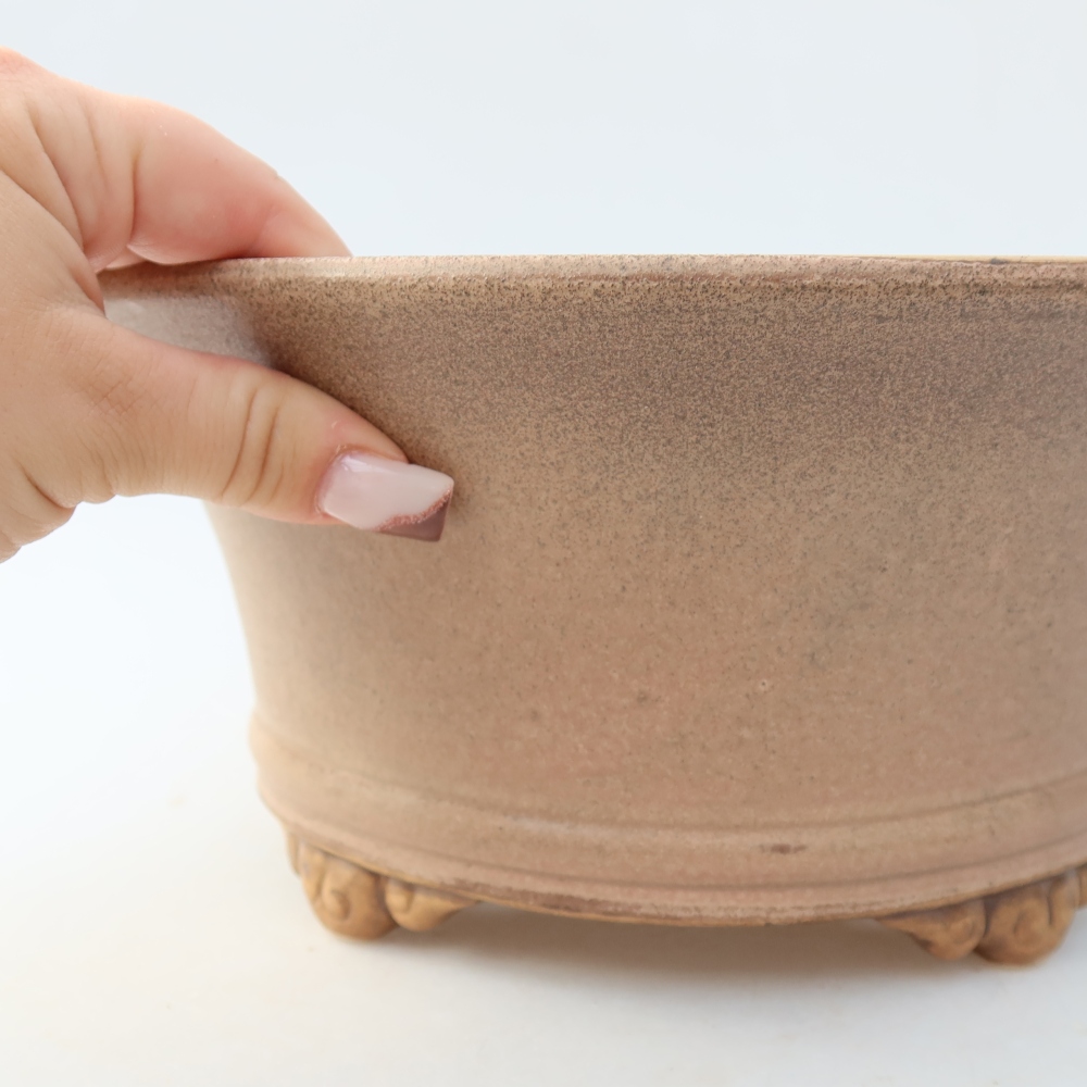 Keramische bonsaipot 24,5 x 24,5 x 11,5 cm, kleur: roze