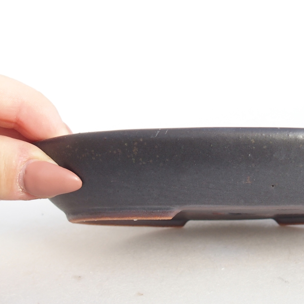 Bonsaischaal van keramiek 26 x 26 x 8 cm, kleur rood