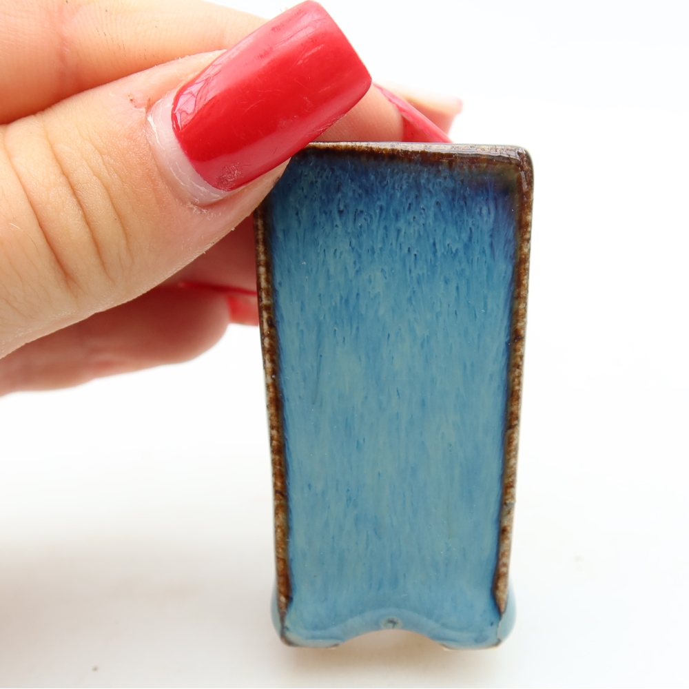 Keramische bonsaipot 3 x 3 x 5,5 cm, kleur blauw