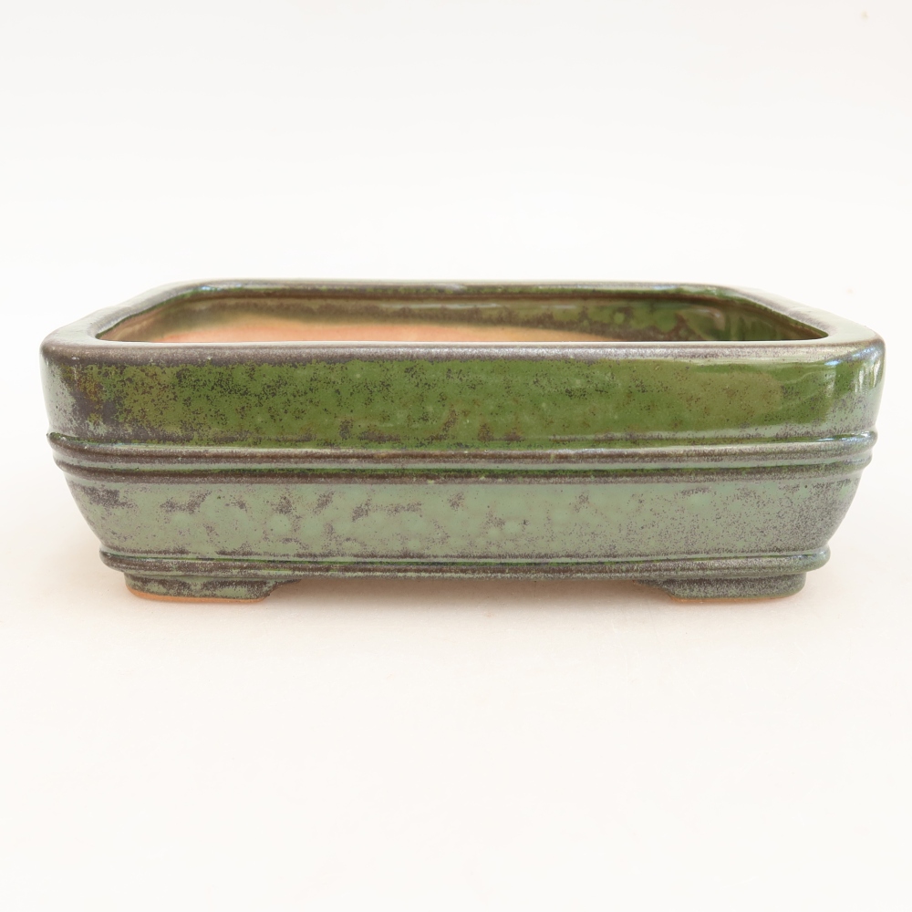 Keramische bonsaipot 17 x 12,5 x 5,5 cm, kleur groen