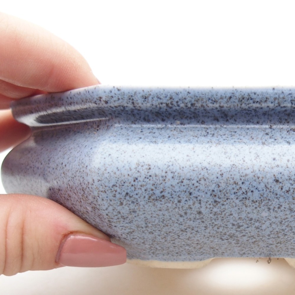 Bonsaischaal van keramiek 13,5 x 13,5 x 4,5 cm, kleur blauw