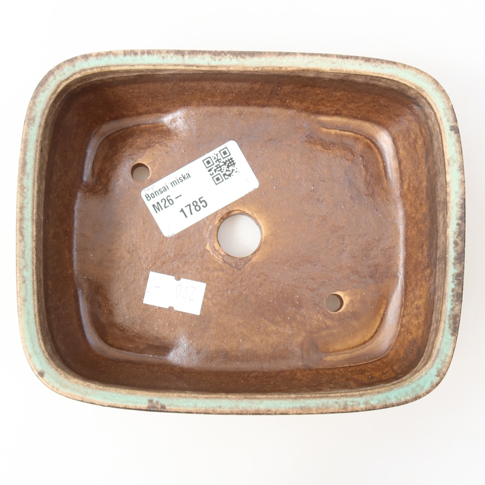 Keramische bonsaipot 14,5 x 11,5 x 4,5 cm, kleur groen