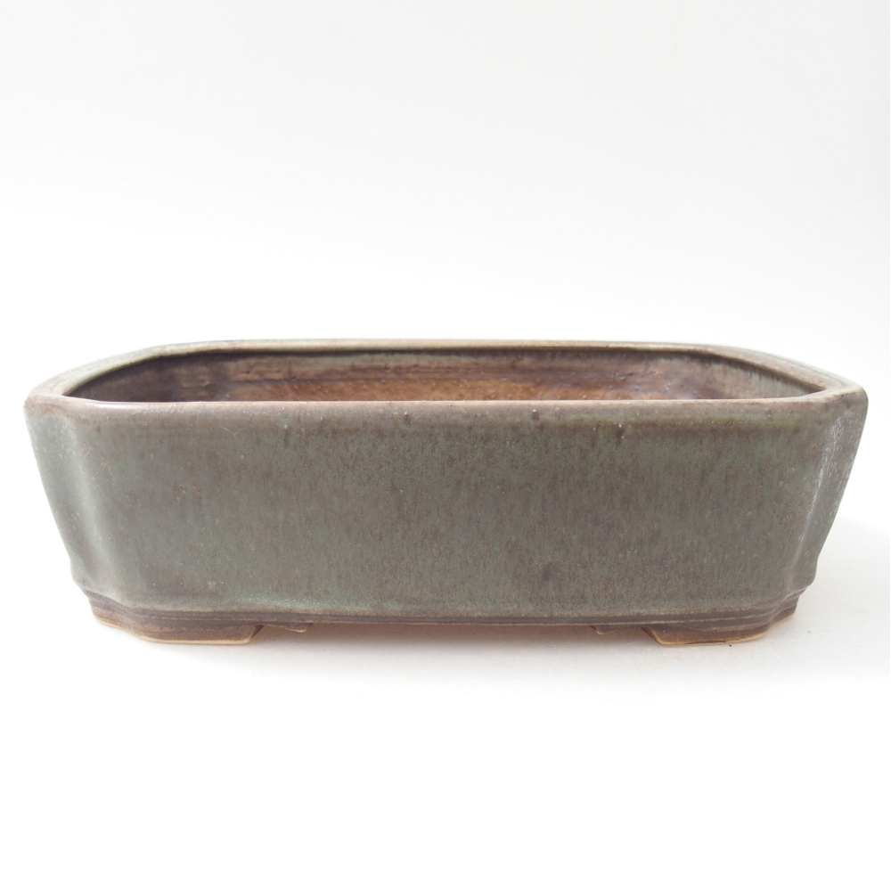 Bonsaischaal van keramiek 21,5 x 18 x 6 cm, kleur gewaterd