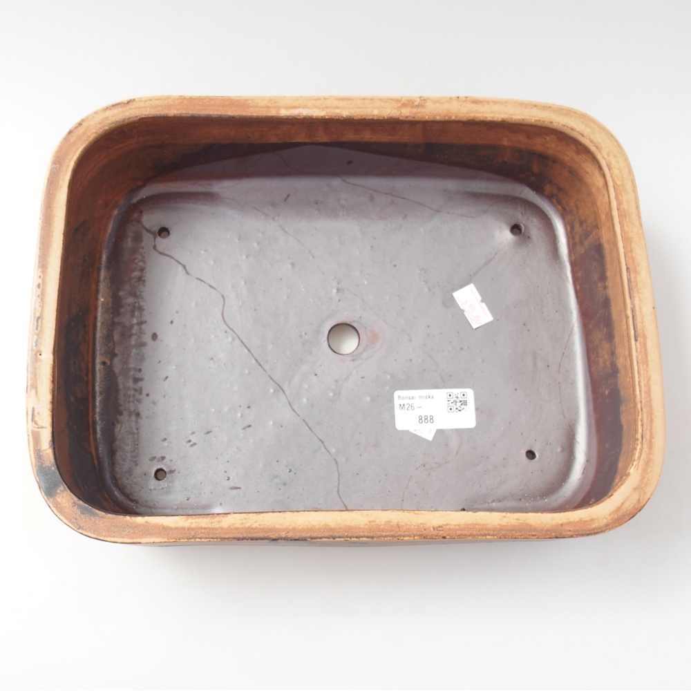 Bonsaischaal van keramiek 28 x 20,5 x 7,5 cm, bruin