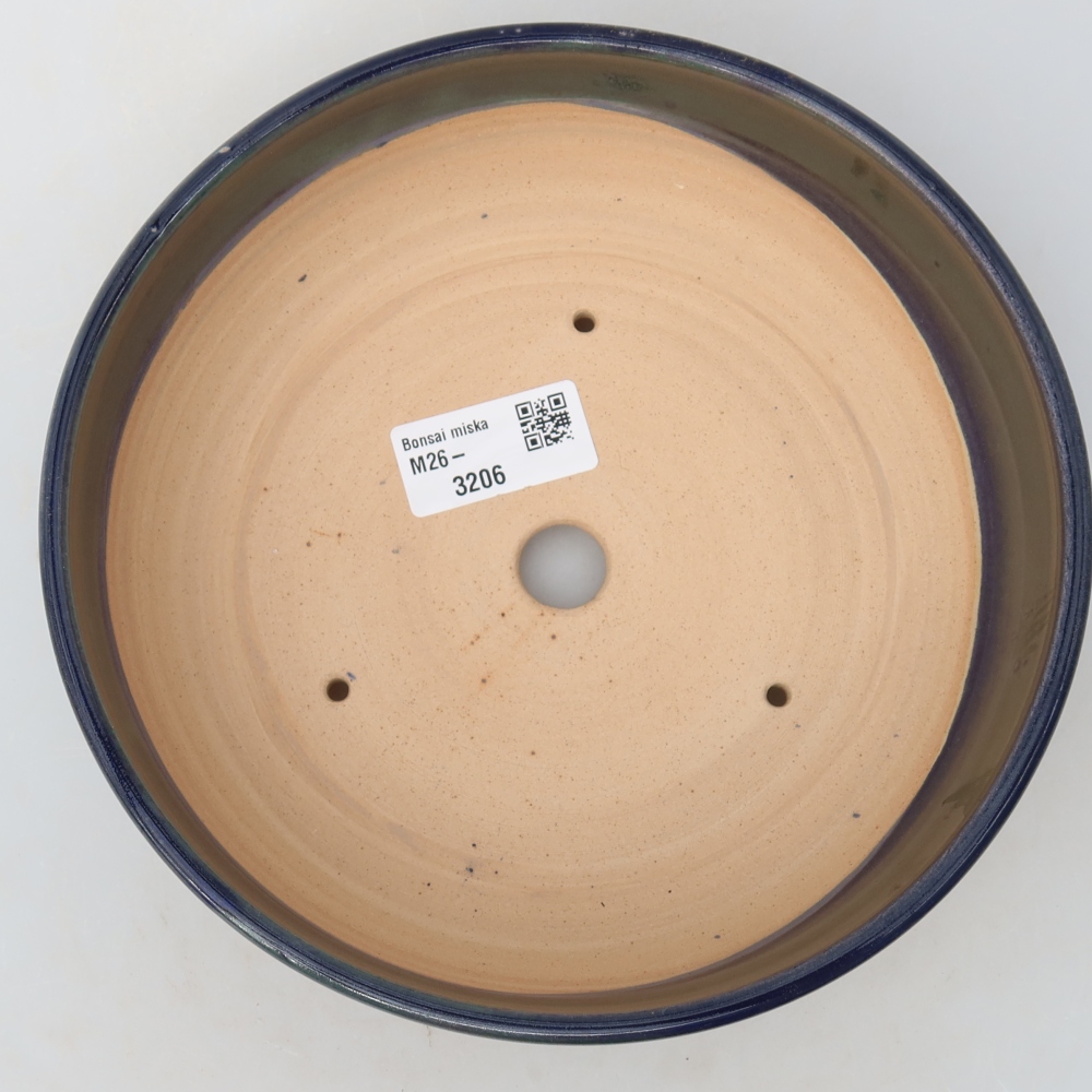 Keramische bonsaischaal 19 x 19 x 5,5 cm, kleur: blauw