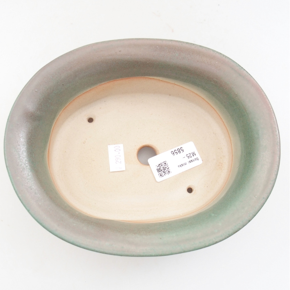 Bonsaischaal van keramiek 22 x 17 x 5 cm, groen