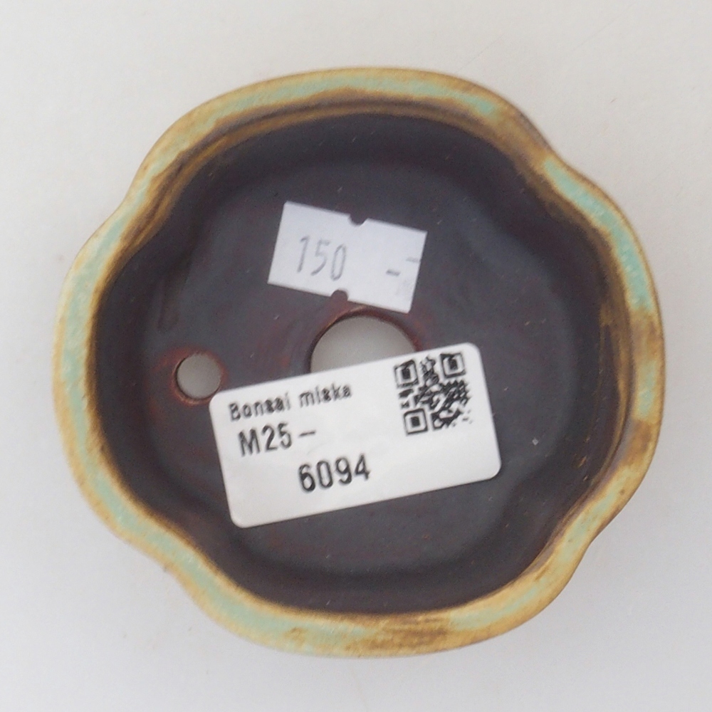 Bonsaischaal van keramiek 7,5 x 7 x 3,5 cm, bruin