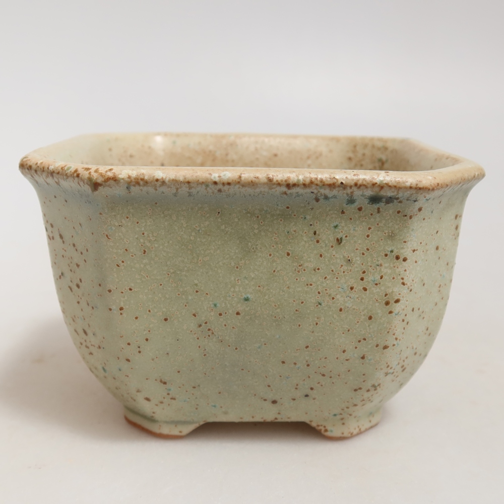 Keramische bonsaipot 10 x 10 x 6,5 cm, kleur groen
