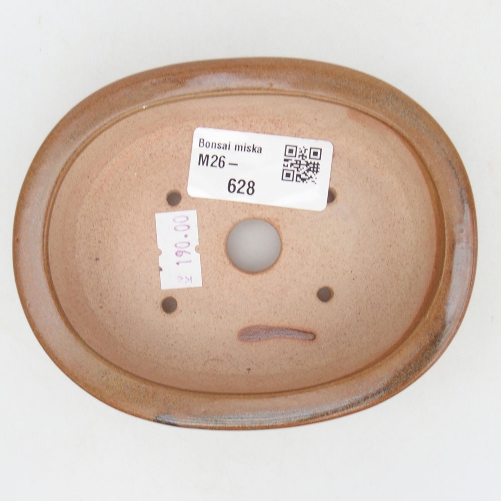 Bonsaischaal van keramiek 12 x 10 x 3 cm, bruin