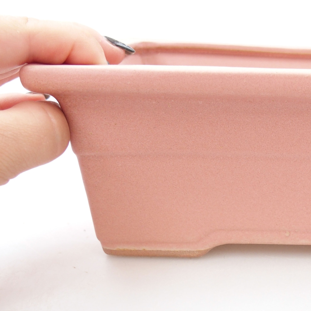 Bonsaischaal van keramiek 22 x 16 x 8 cm, roze