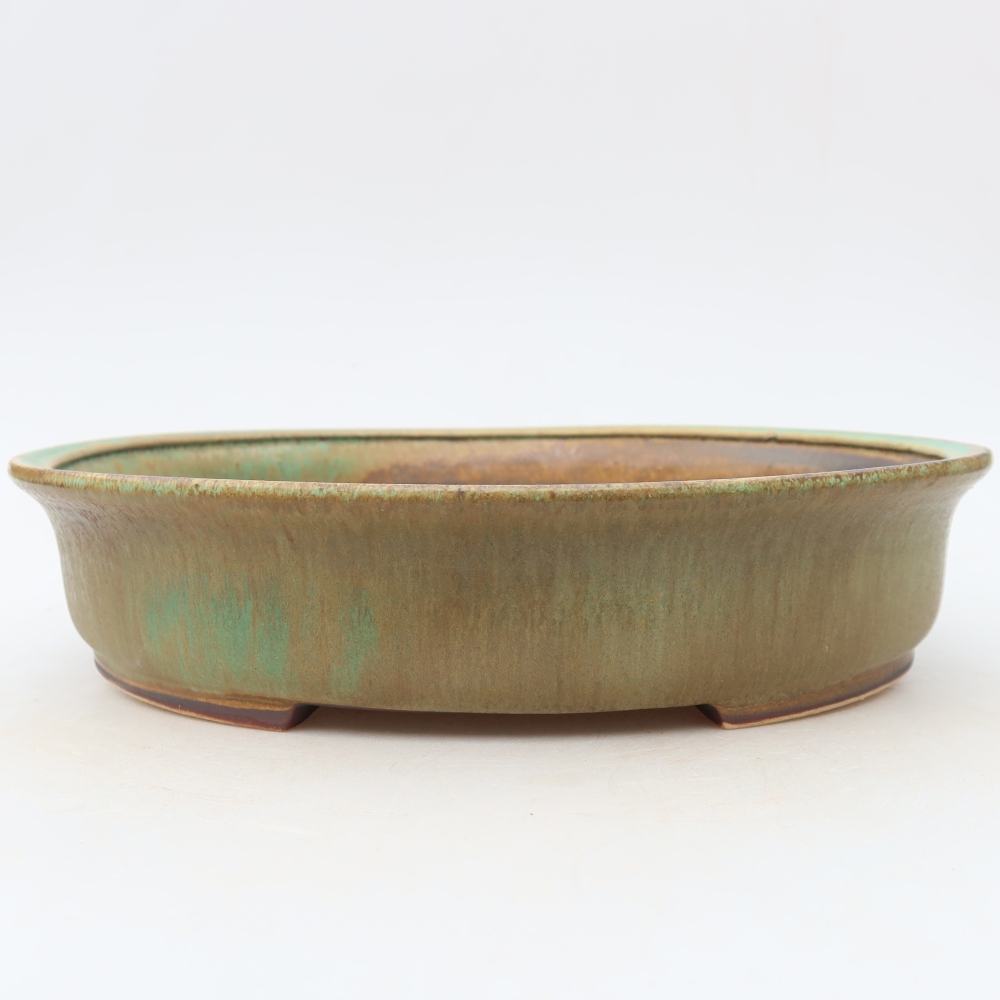 Keramische bonsai-schaal 27 x 24 x 5,5 cm, kleur groen