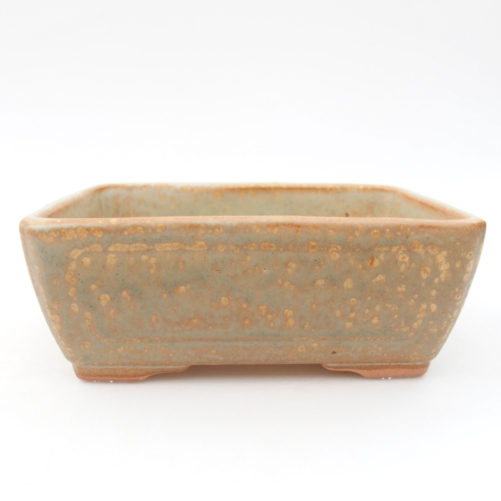 Bonsaischaal van keramiek 16 x 12 x 6 cm, groen