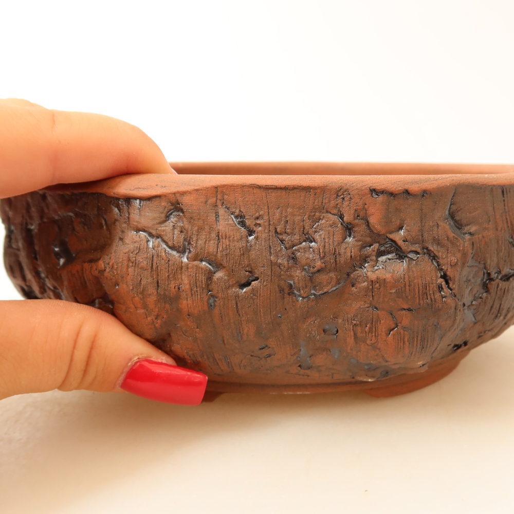Keramische bonsaipot 17 x 17 x 6 cm, kleur bruin