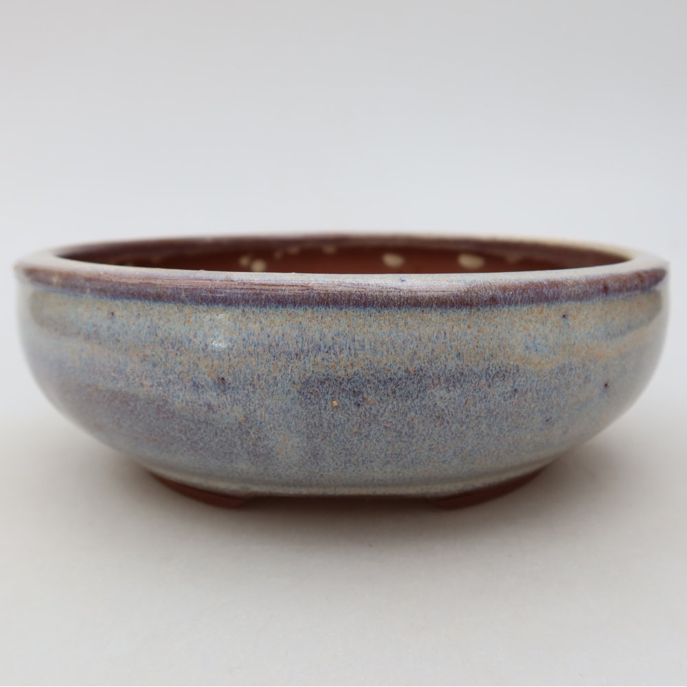 Keramische bonsaischaal 14,5 x 14,5 x 5 cm, kleur: blauw