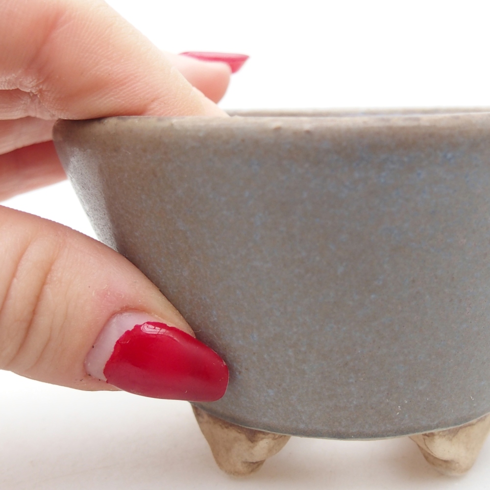 Bonsaischaal van keramiek 8,5 x 8,5 x 5 cm, kleur blauw