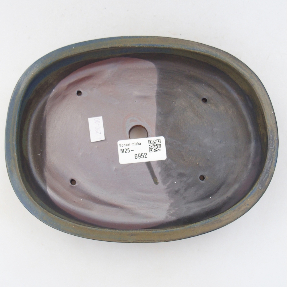 Bonsaischaal van keramiek 26 x 26 x 8 cm, kleur rood