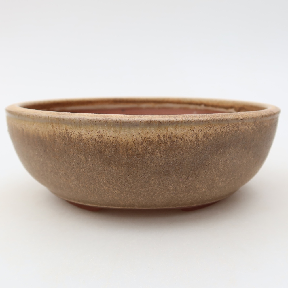 Keramische bonsaipot 15 x 15 x 5 cm, kleur bruin